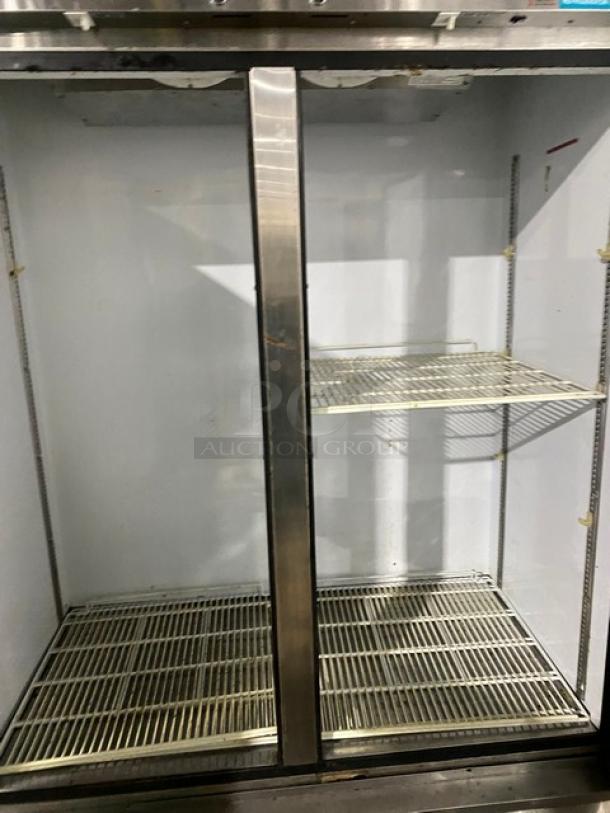 Beverage-Air Commercial Stainless Steel Solid 2 Door Reach In Refrigerator! With Poly Coated Wire Racks! Model: KR48-1AS! 115V 1 Phase! On Casters! Working When Removed! - Image 5 of 9