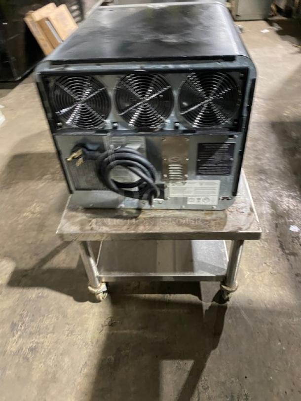 Turbochef Commercial Stainless Steel Electric Powered High Speed Countertop Rapid Cook Oven! With Cook Stone! Model: ENCORE 2 SN: ENC2TD00763! 208-240V 1 Phase! On Single Shelf Equipment Cart With Casters! - Image 4 of 8