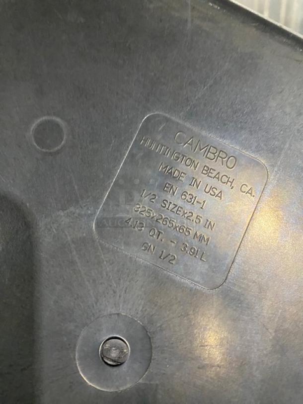 Lot Of Cambro Commercial Black Camwear 1/2 Size Food Pans! Model: En 631-1! All One Money! - Image 4 of 4