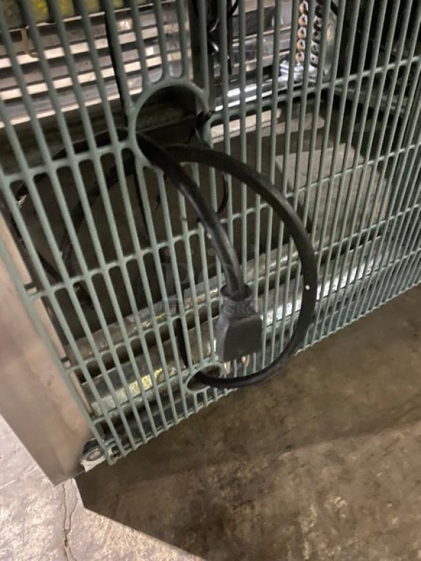 Leader Commercial Stainless Steel Double Glass Sliding Door Reach In Refrigerator Merchandiser! With LED Light! With Poly Coated Wire Rack! Model: ESLS48 S/C SN: NQ03M2502! 115V 1 Phase! - Image 8 of 8