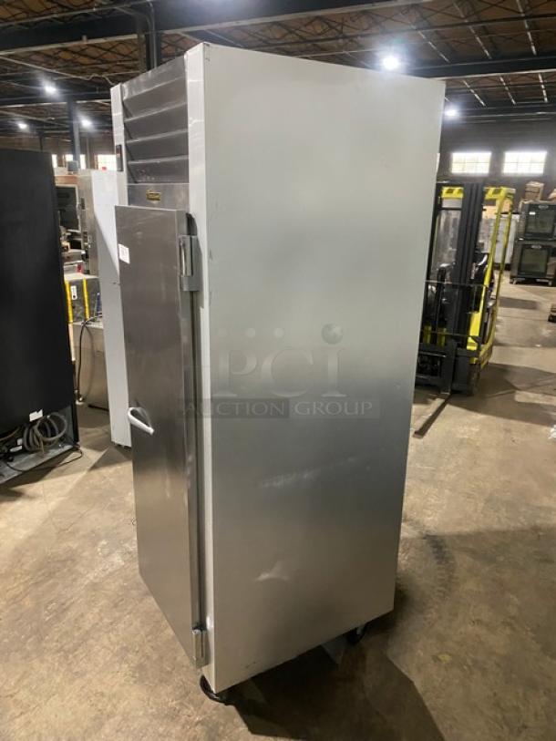 Traulsen Commercial Stainless Steel Solid Single Door Reach In Freezer! With Poly Coated Wire Racks! Model: G12010 SN: T93868D05! 115V 1 Phase! On Casters! - Image 2 of 9