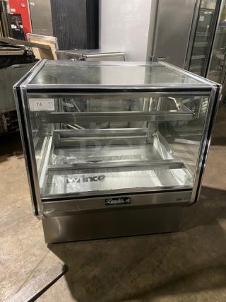 Leader Commercial Stainless Steel Straight Glass Refrigerated Bakery/Meat Deli Display Case! With Rear Sliding Glass Doors! Model: CBK36 D SN: PX08C0926! 115V 1 Phase!