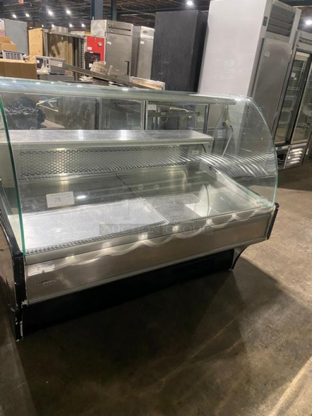 Docriluc Commercial Refrigerated Curved Front Glass Bakery/Meat Deli Display Case! With Rear Sliding Doors! With Stainless Steel Worktop! With Refrigerated Under Storage! 110V! - Image 1 of 9