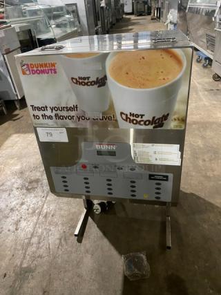 Bunn Dunkin Donuts Style Commercial Stainless Steel Countertop 5-Flavor Hot Chocolate/Cappuccino Hot Beverage Machine! With Hot Water Dispenser! Model: IMIX-5 SN: IMIX845617! 120/208-240V 1 Phase! On Legs!