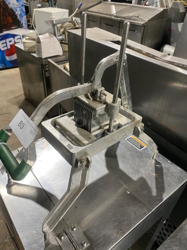 Garde Commercial Stainless Steel Countertop Manual Onion/Produce Slicer! With Green Plastic-Grip Handle! On Legs! - Image 2 of 6
