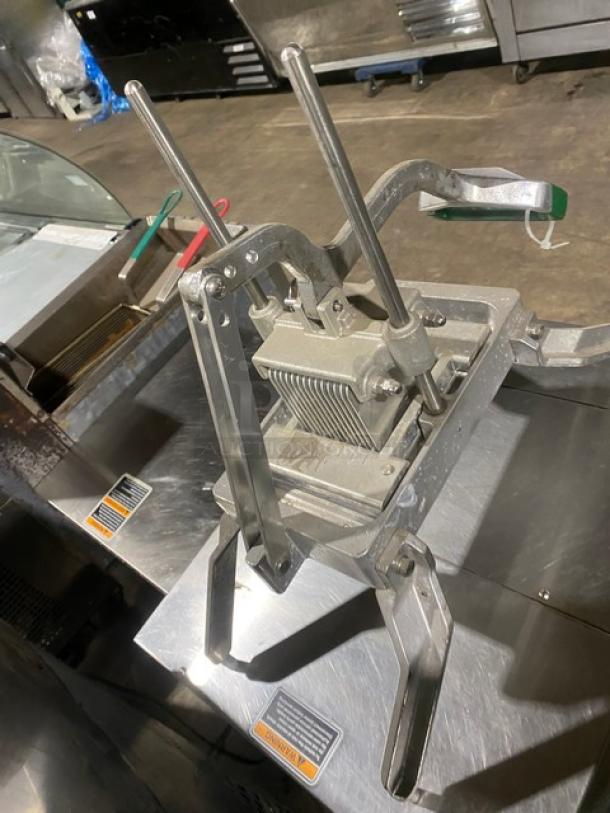 Garde Commercial Stainless Steel Countertop Manual Onion/Produce Slicer! With Green Plastic-Grip Handle! On Legs! - Image 4 of 6