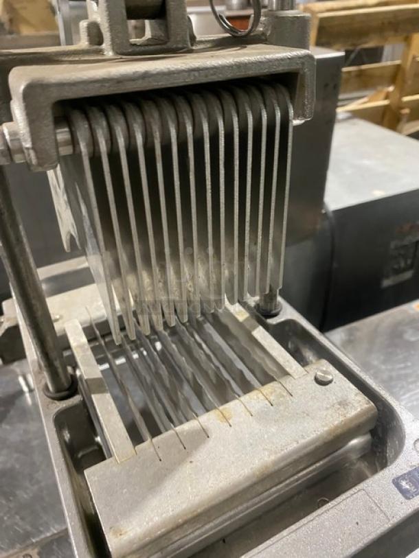 Garde Commercial Stainless Steel Countertop Manual Onion/Produce Slicer! With Green Plastic-Grip Handle! On Legs! - Image 5 of 6