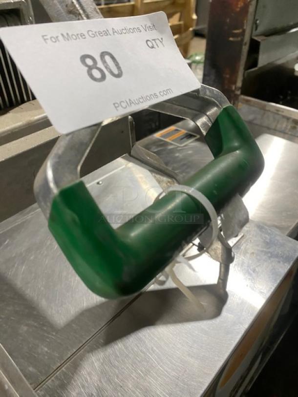 Garde Commercial Stainless Steel Countertop Manual Onion/Produce Slicer! With Green Plastic-Grip Handle! On Legs! - Image 6 of 6