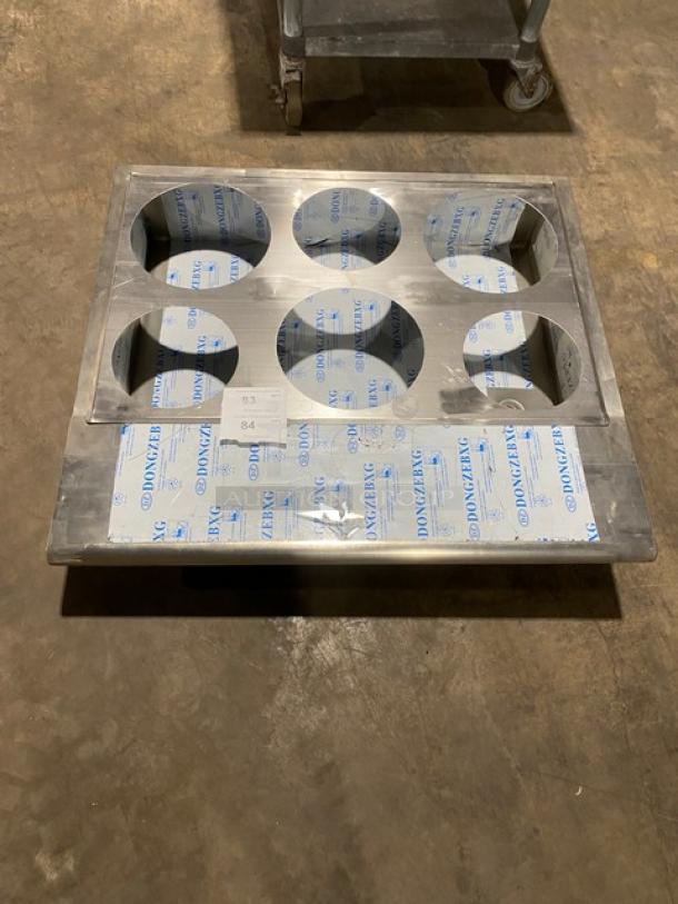 New! Commercial Stainless Steel 6 Hole Steam Table Adapter Plate! With Hot Well & Drain Hole! - Image 1 of 4