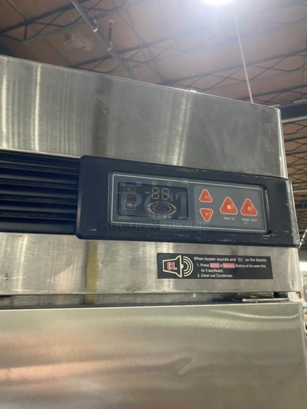Blue Air Commercial Stainless Steel Solid 2 Door Reach In Freezer! With Poly Coated Wire Racks! Model: BASF2 SN: LTF2-NO4-0001! 115V 1 Phase! On Casters! - Image 9 of 10
