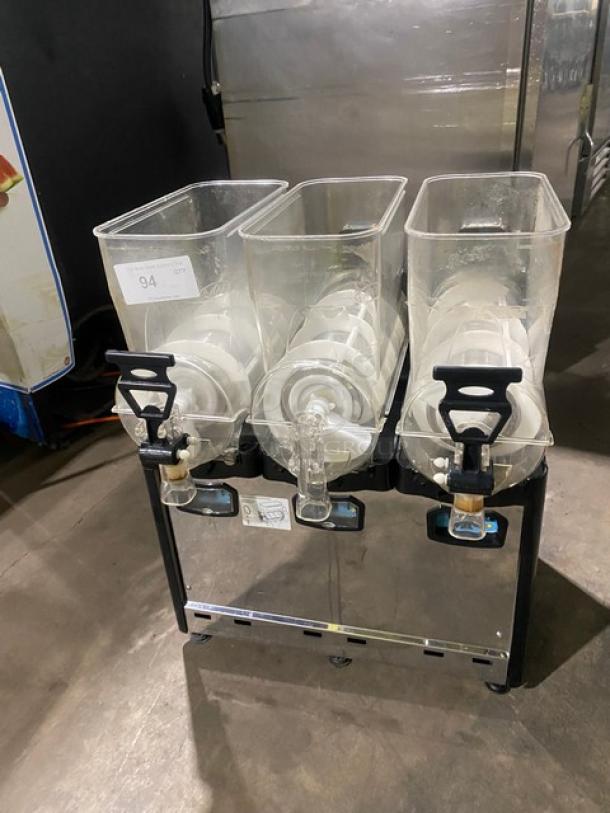 Cofrimell Commercial Stainless Steel Countertop Slush/Smoothie/Frozen Beverage Mahine! With 3 Flavor Hoppers!  On Legs! - Image 1 of 8