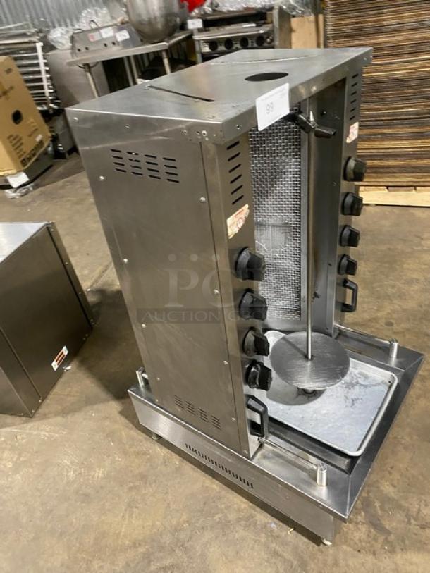 WOW! Attias Commercial Stainless Steel Natural Gas Powered Heavy-Duty Gyro Machine! With 8 Infrared Ceramic Burners! On Legs! Working When Removed! - Image 2 of 9