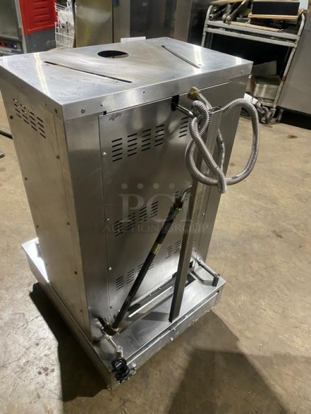 WOW! Attias Commercial Stainless Steel Natural Gas Powered Heavy-Duty Gyro Machine! With 8 Infrared Ceramic Burners! On Legs! Working When Removed! - Image 4 of 9