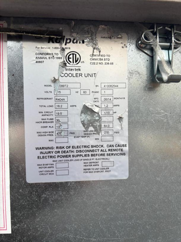 KOLPAK STEEL COOLER UNIT - Image 4 of 6