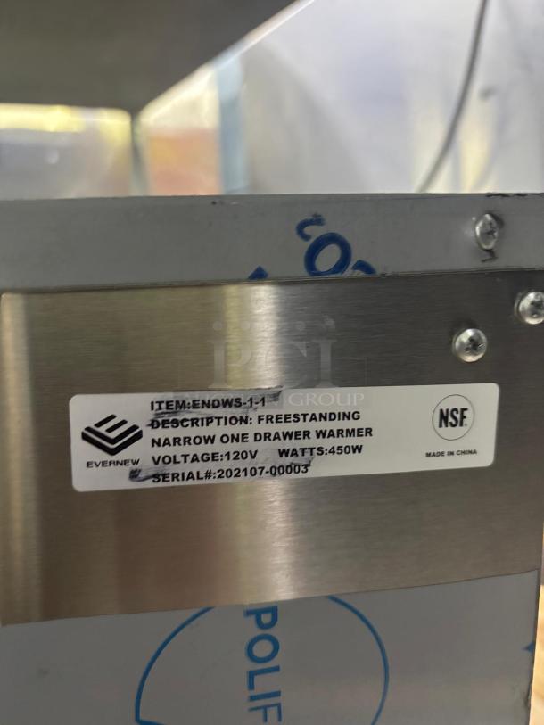 Prepline Single Narrow Freestanding Stainless Steel Drawer Warmer- 450W, 120V - Image 6 of 6