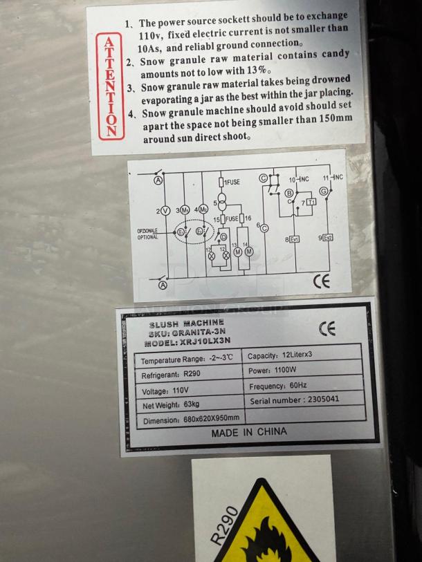 DIAMOND Triple Slushy / Frozen Beverage Dispenser Machine 110V - TESTED & WORKING - Image 4 of 5