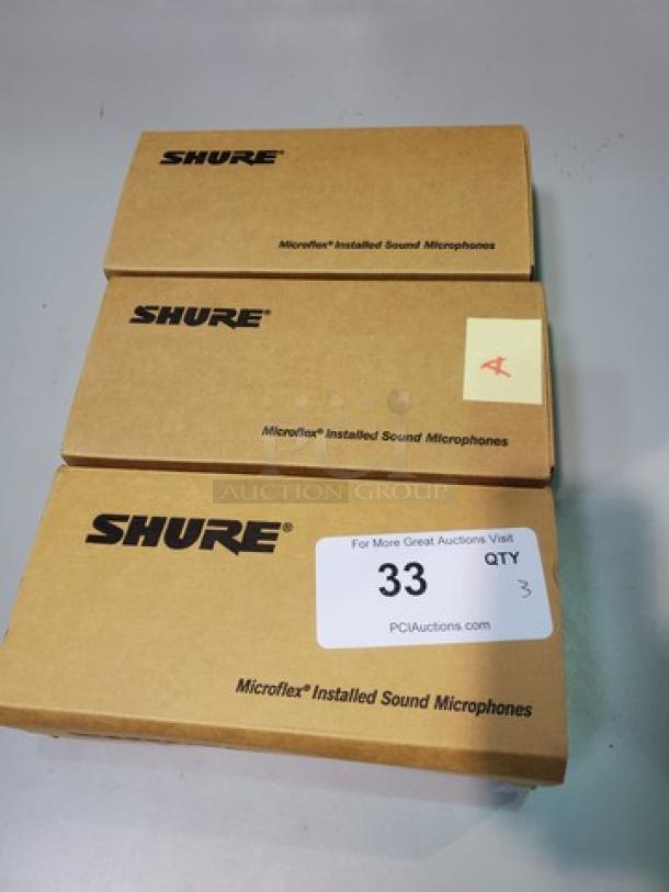 Lot of 3 Shure MX202W/C Microflex Overhead Gooseneck Microphone. New! (3xBid) - Image 2 of 6