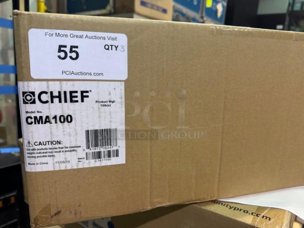 Lot of three Chief CMA100 8" Ceiling Plate with Adjustable 1.5" NPT Column. New! (3xBid) - Image 4 of 4