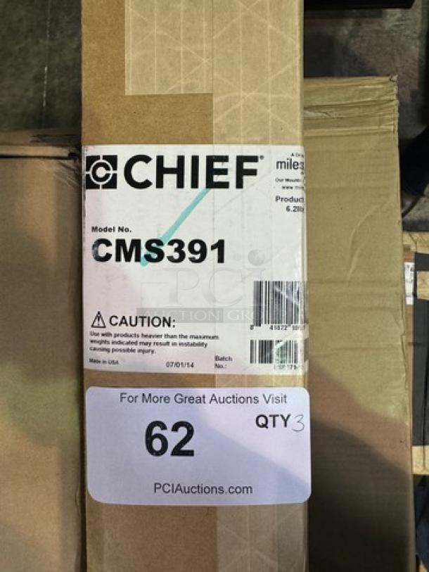 Lot of 3 Chief CMS391 On-Center Ceiling Plates. New! (3xBid) - Image 2 of 4
