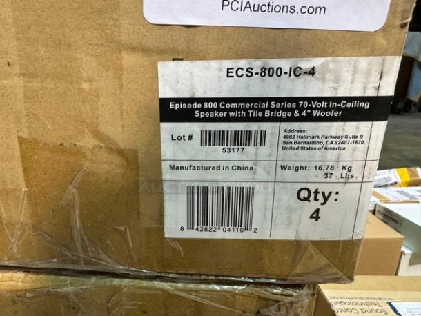 Episode 800 Commercial Series 70-Volt In-Ceiling Speaker with Tile Bridge & 4" Woofer. New! 2 pairs - Image 5 of 5
