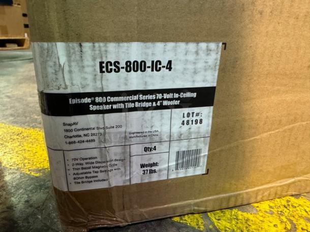 Episode 800 Commercial Series 70-Volt In-Ceiling Speaker with Tile Bridge & 4" Woofer. New! 2 pairs - Image 4 of 6