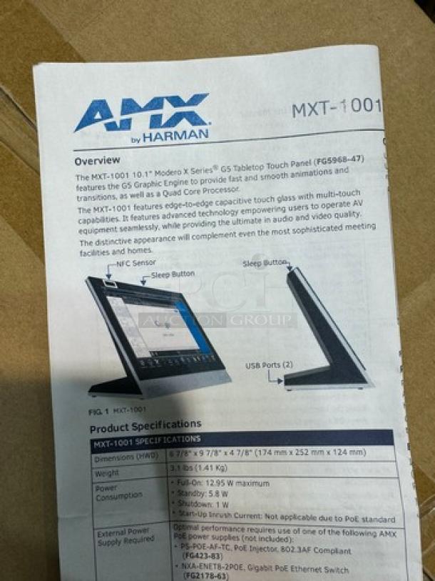 AMX 10.1" Modero X® Series G5 Tabletop Touch Panel. New! - Image 8 of 9