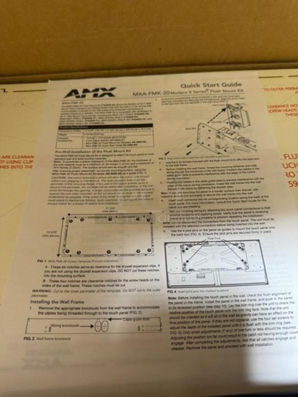 AMX MXA-FMK-20 X Series Flush Mount Kit. New! - Image 3 of 5