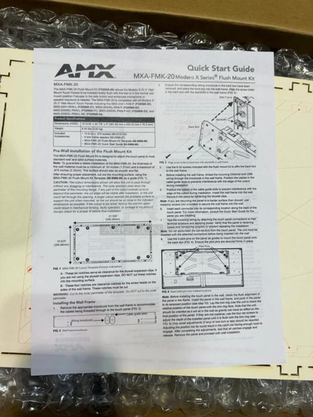 AMX MXA-FMK-20 X Series Flush Mount Kit. New! - Image 5 of 5