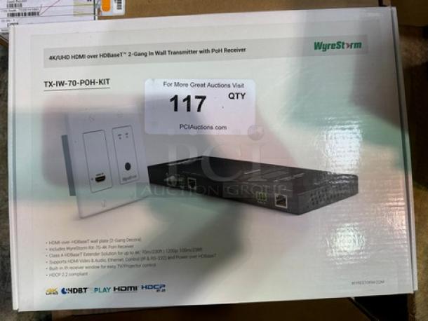 WyreStorm TX-IW-70-POH-KIT HDMI-over-Ethernet audio/video signal extender for HD and 4K content (with in-wall transmitter). NEW! - Image 2 of 3