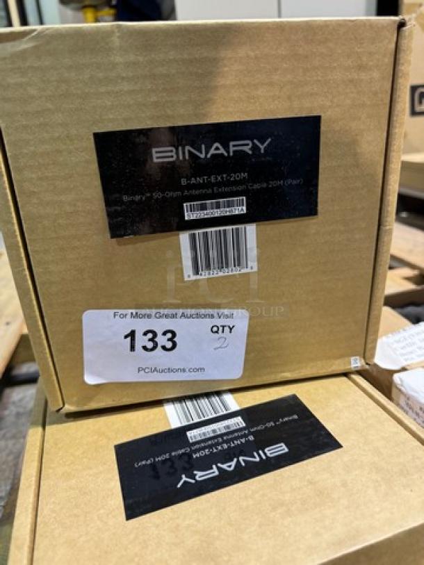 Lot of 2 Binary 50-Ohm Antenna Extension Cable 20M. New! (2xBid) - Image 1 of 3