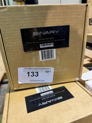 Lot of 2 Binary 50-Ohm Antenna Extension Cable 20M. New! (2xBid)