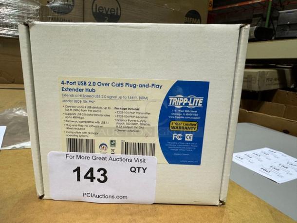Tripp Lite 4-Port USB 2.0 Over Cat5 Plug-and-Play Extender Hub. New! - Image 2 of 3
