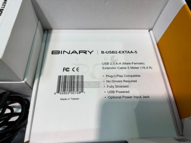 Binary™ USB 2.0 A Male to A Female Extender Cable 5 Meter/16.4" ft. New - Image 3 of 3