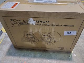 Atlas Sound FAP62T Coaxial Ceiling Speaker System. New!