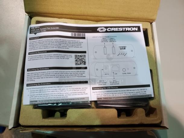 Crestron USB-EXT-2 KIT USB over Category Cable Extender, Local and Remote. New! - Image 2 of 3