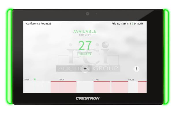 Crestron TSS-7-B-S-LB KIT 7 in. Room Scheduling Touch Screen, Black Smooth, with Multisurface Mount Kit and Room Availability Light Bar. New! - Image 1 of 3