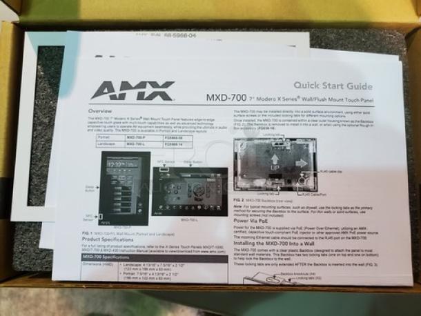 AMX MXD-700-NC 7" Modero X® Series G4 Wall/Flush Mount Touch Panel. New! - Image 4 of 5