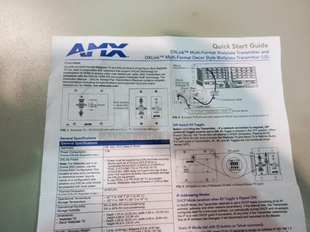 AMX DXLink™ Multi-Format Wallplate Transmitter. - Image 4 of 4