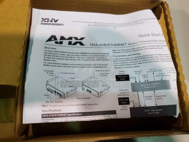 AMX FG2254-10 NXA-AVB 12VDC ETHERNET Breakout Box. New! - Image 4 of 5