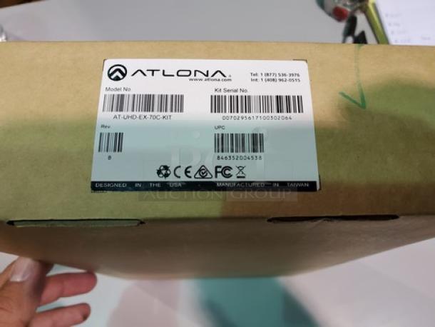 Atlona AT-UHD-EX-70C-KIT 4K/UHD HDMI over HDBaseT transmitter/receiver for HDMI transmission up to 230 feet (70 meters) over category cable with RS-232 and IR control pass-through, plus Power over Ethernet capability. New - Image 3 of 5