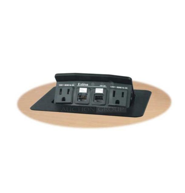 Extron Hideaway HSA 222S Compact, Fixed Configuration, HSA - Hideaway Surface Access Enclosure with AV Connectivity and AC Power. New! - Image 1 of 3