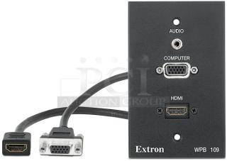 Extron WPB 109 One-Gang WPB - Wallplate for HDMI, VGA, and Stereo Audio. New!