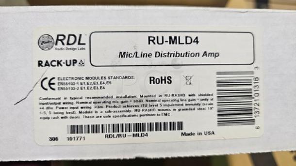 RU-MLD4 Microphone / Line Distribution Amplifier - 1x4. New! - Image 1 of 3