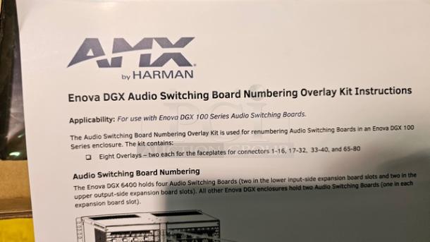 AMX Enova DGX Audio Switching Board Numbering Overlay Kit. New! - Image 5 of 5