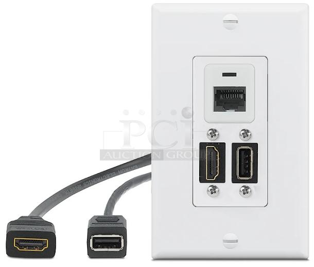 WPD 160 - Audio, Video, and Data Pass-Through Wallplates - Decorator-Style - HDMI, USB, and Network - Image 1 of 3