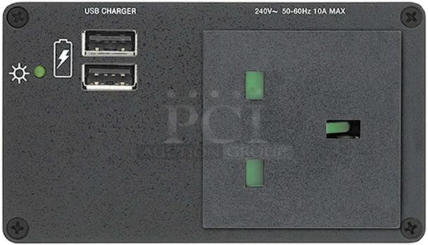 Extron AC+USB 212 UK (60-1384-02) Cable Cubby AC+USB Module, UK AC Power and 2 × USB-A charging sockets - Image 1 of 2