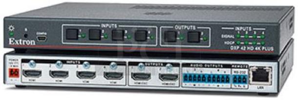 Extron DXP 42 HD 4K PLUS 4x2 4K/60 HDMI with 2 Audio Outputs	Part Number: 60-1678-01 - Image 1 of 2