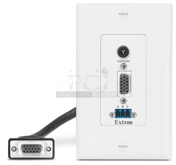 Extron WPD 140 A	VGA w/Audio Captive Screw and Control; White Part Number: 70-766-23 - Image 1 of 2
