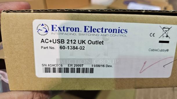 Extron AC+USB 212 UK	UK (1) AC & (2) USB Outlets	Part Number: 60-1384-02 - Image 2 of 3