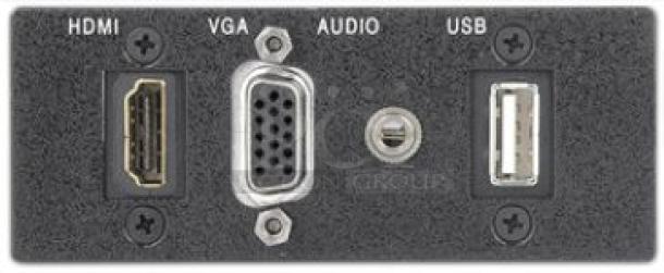 Extron AAP SuperPlate 100	HDMI, VGA, Audio, and USB 2 Type-A - Black	Part Number: 70-1076-02 - Image 1 of 2